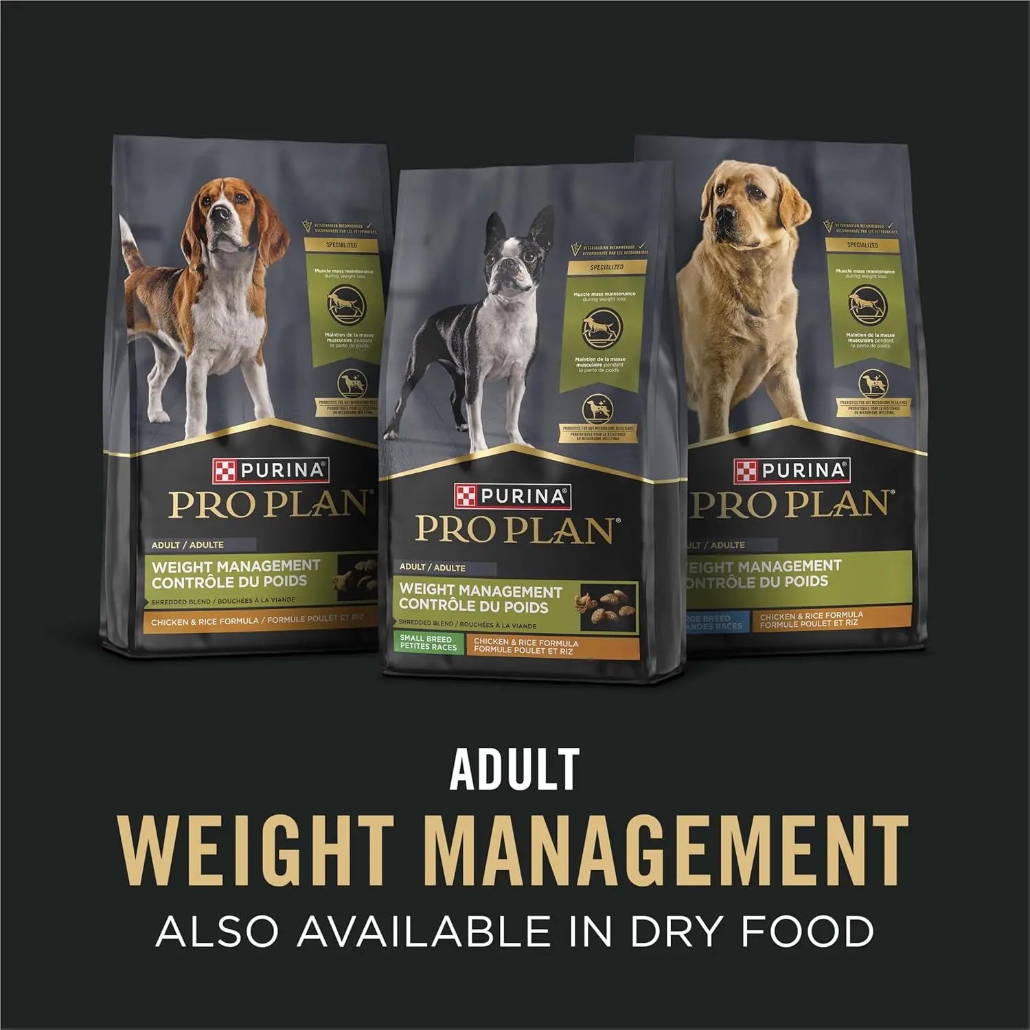 Pro Plan Weight Management Turkey & Rice Morsels in Gravy Adult Wet Dog Food 12 / 13 oz Purina Pro Plan