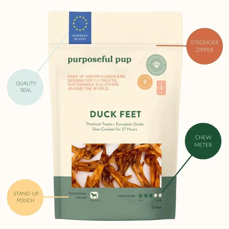 Purposeful Pup Treats Duck Feet Dog Treats 20 Pack Purposeful Pup Treats