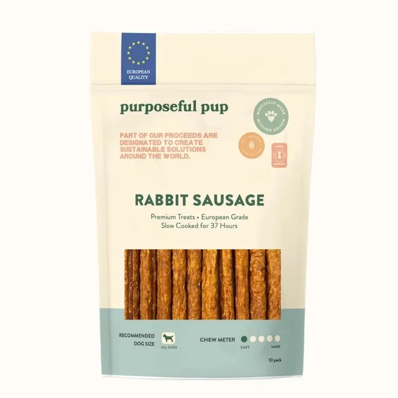 Purposeful Pup Treats Rabbit Sausage Dog Treats 10 Pack Purposeful Pup Treats