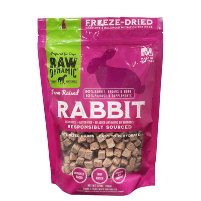 Raw Dynamic Freeze-Dried Farm-Raised Rabbit Recipe Dog Food Raw Dynamic