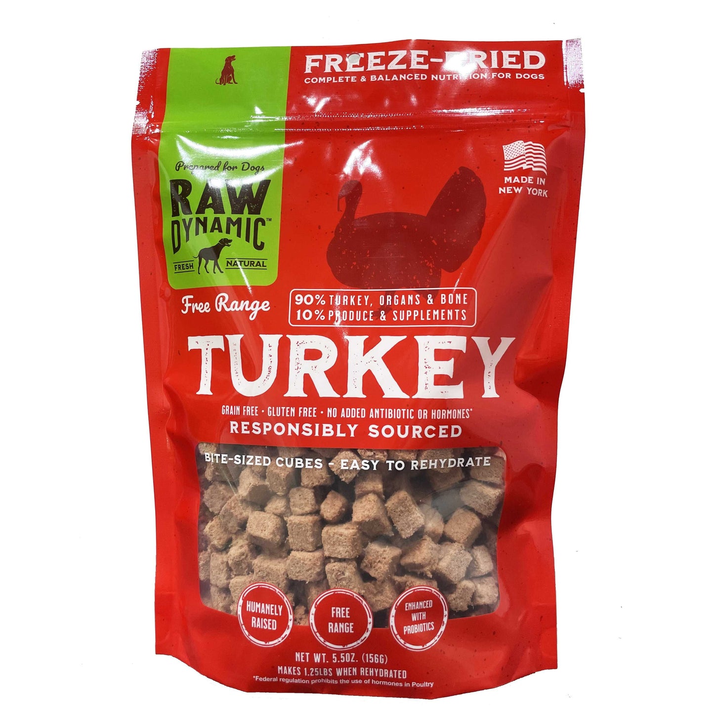 Raw Dynamic Freeze-Dried Free-Range Turkey Recipe Dog Food Raw Dynamic