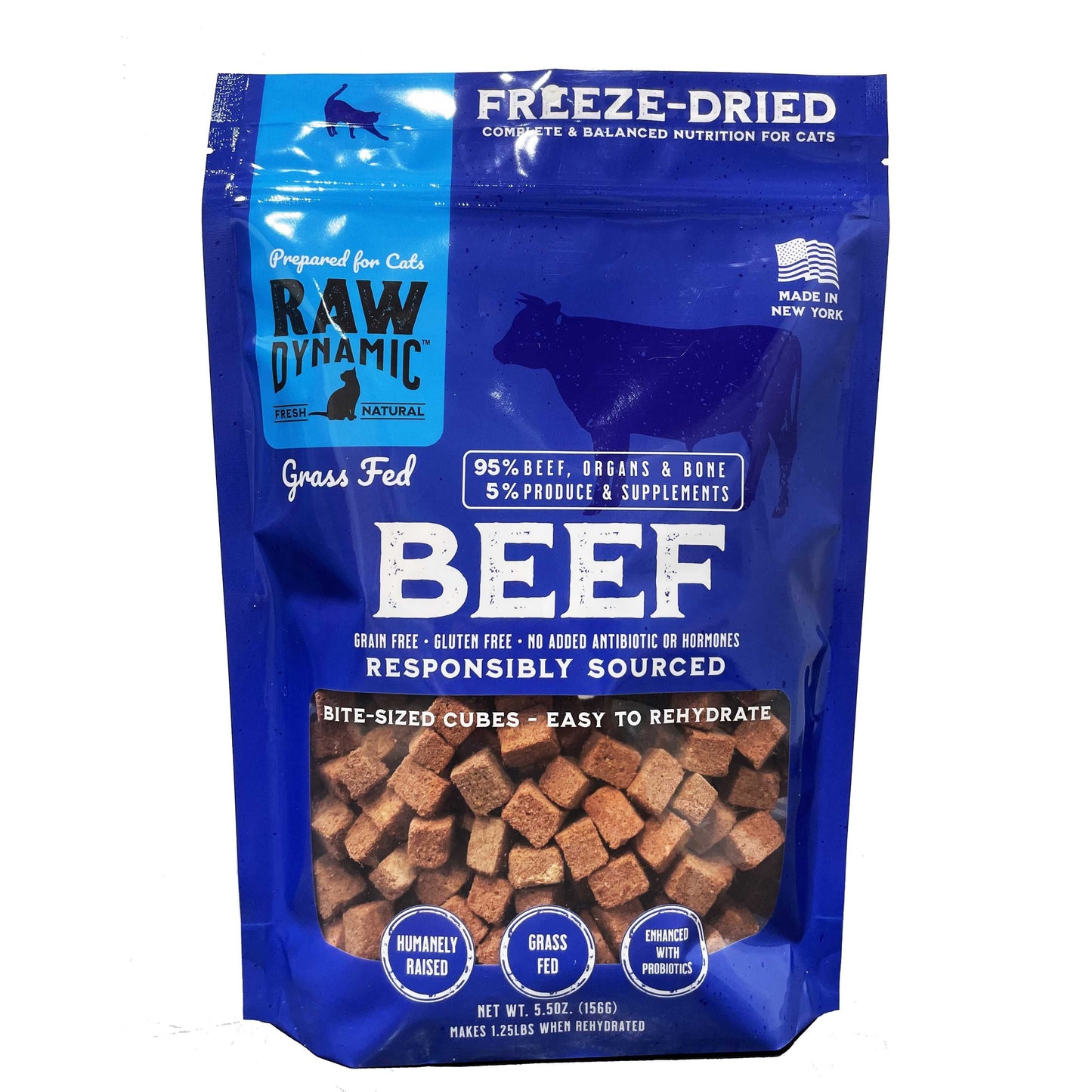 Raw Dynamic Freeze-Dried Grass Fed Beef Recipe Cat Food Raw Dynamic