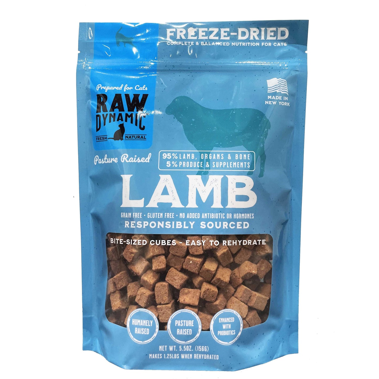 Raw Dynamic Freeze-Dried Pasture Raised Lamb Recipe Cat Food 5.5oz Raw Dynamic