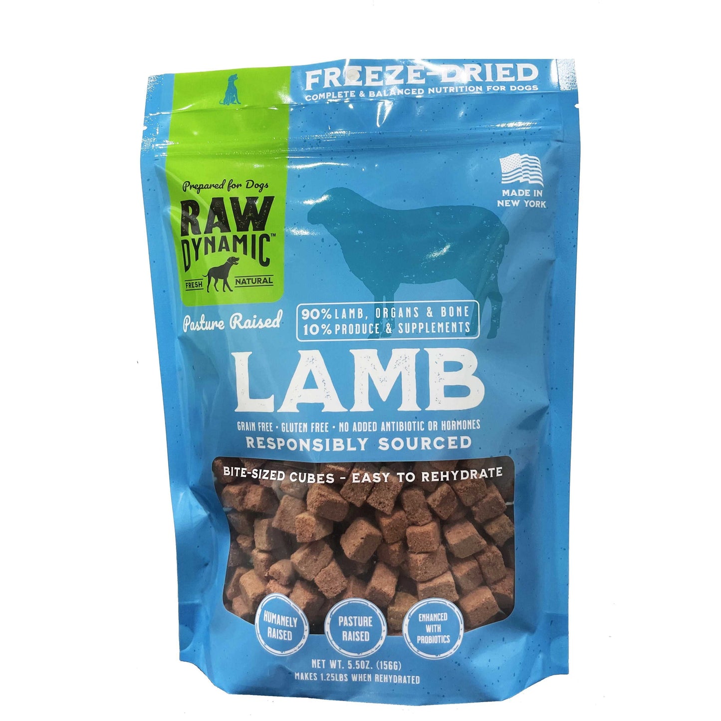 Raw Dynamic Freeze-Dried Pasture Raised Lamb Recipe Dog Food Raw Dynamic