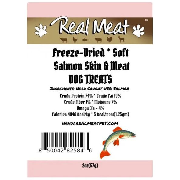 Real Meat Freeze-Dried Salmon Skin & Meat Dog Treats 2oz Real Meat®
