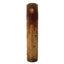 A cylindrical, weathered dog chew engraved with Redbarn stands upright; made of wood, the Redbarn Hickory BBQ Dur-A-Bulls Stick is a healthy, natural rawhide alternative for dogs showing signs of age and use.