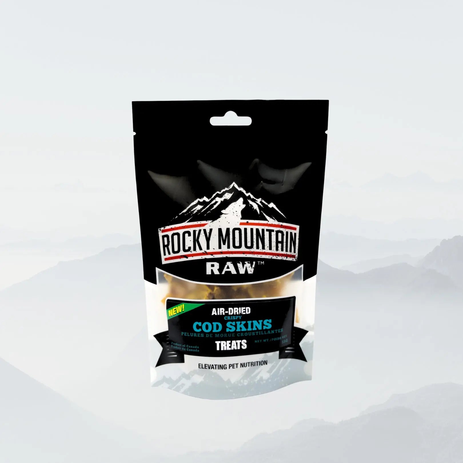 Rocky Mountain Raw Air Dried Cod Skins Pet Treats  1.94 oz Rocky Mountain Raw