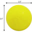 The Ruff Dawg Ball Tough Dog Chew Toy by Ruff Dawg is a yellow, durable rubber ball with a 2.5-inch diameter, shown with arrows and measurements to highlight its size.