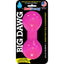 The Ruff Dawg Big Dawg Barbell Tough Dog Chew Toy is a pink, bone-shaped rubber toy for dogs up to 40 lbs. Indestructible, made in the USA, it floats and comes packaged on a black card.