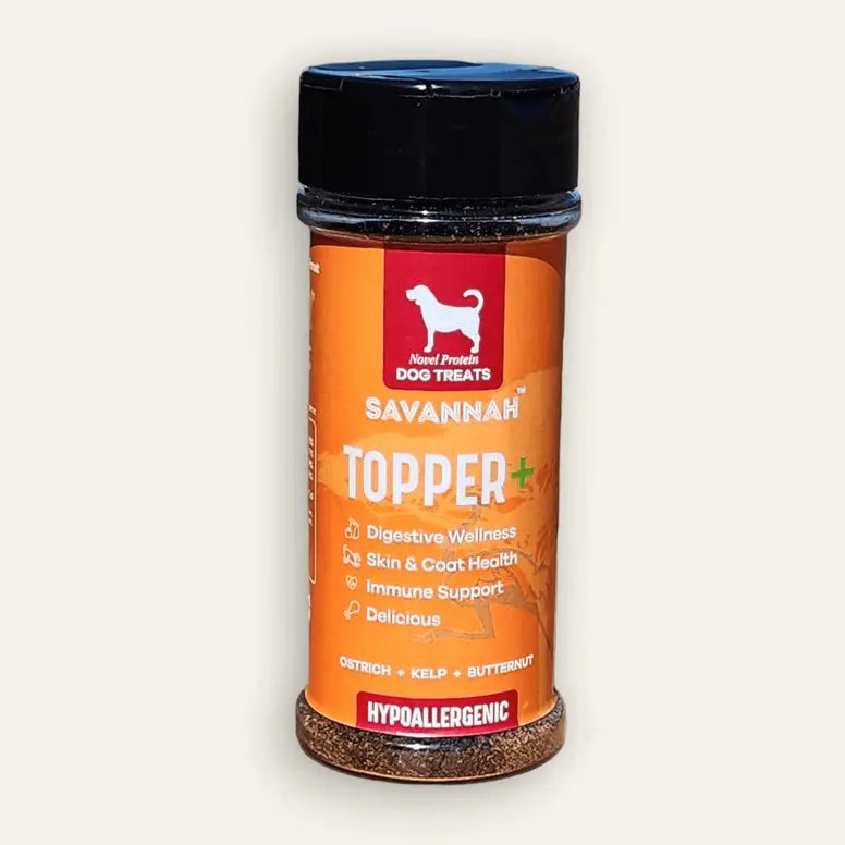 Savannah Pet Food Topper Plus: Ostrich & Butternut - The Flavorful, Gut-Healthy Superfood Boost for Your Dog's Kibble Savannah Pet Food