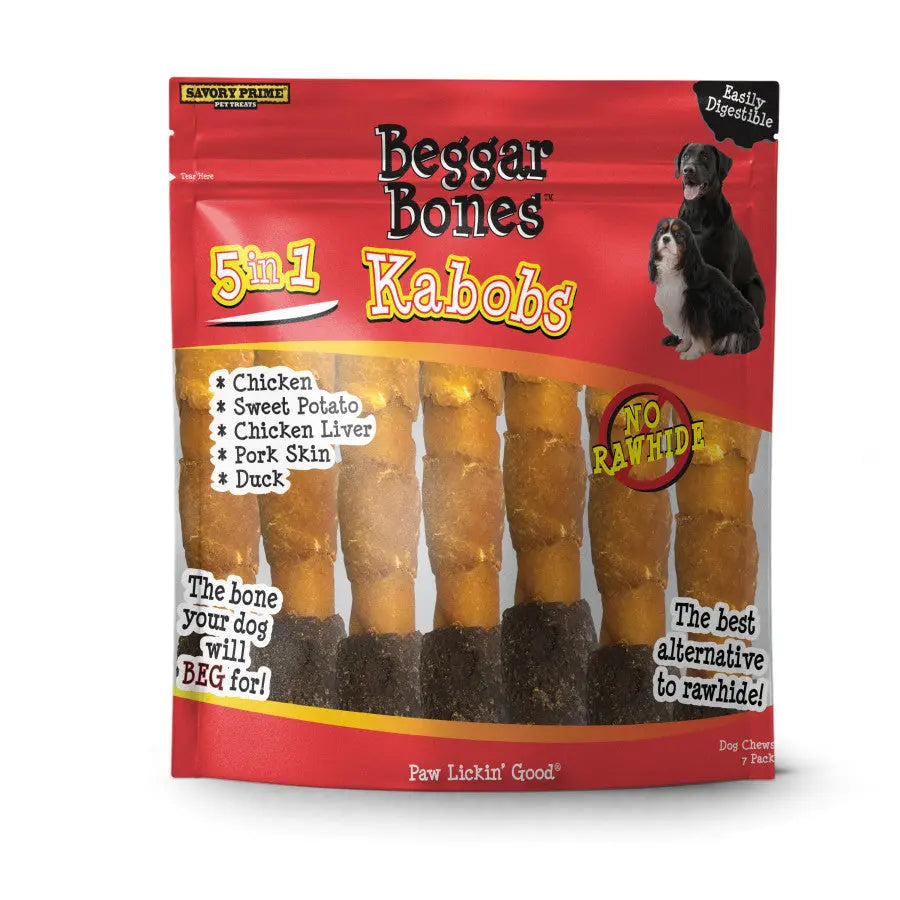 Savory Prime Beggar Bone 5 in 1 Kabobs Dog Treats Savory Prime CPD
