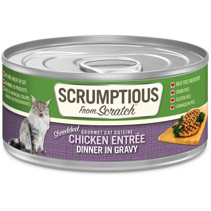 Scrumptious From Scratch Chicken Dinner in Gravy Wet Cat Food 12/2.8oz Scrumptious From Scratch