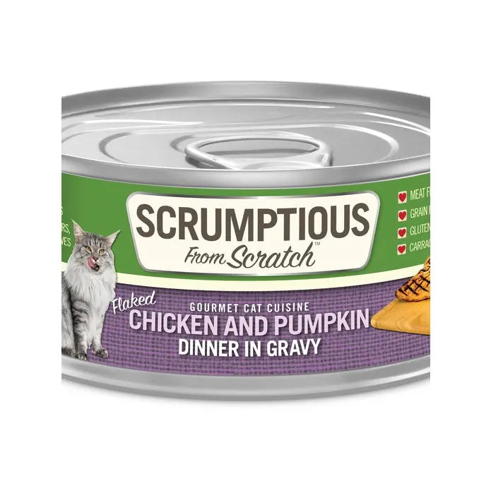 Scrumptious From Scratch Chicken & Pumpkin Dinner in Gravy Pack Wet Cat Food 12/2.8oz Scrumptious From Scratch