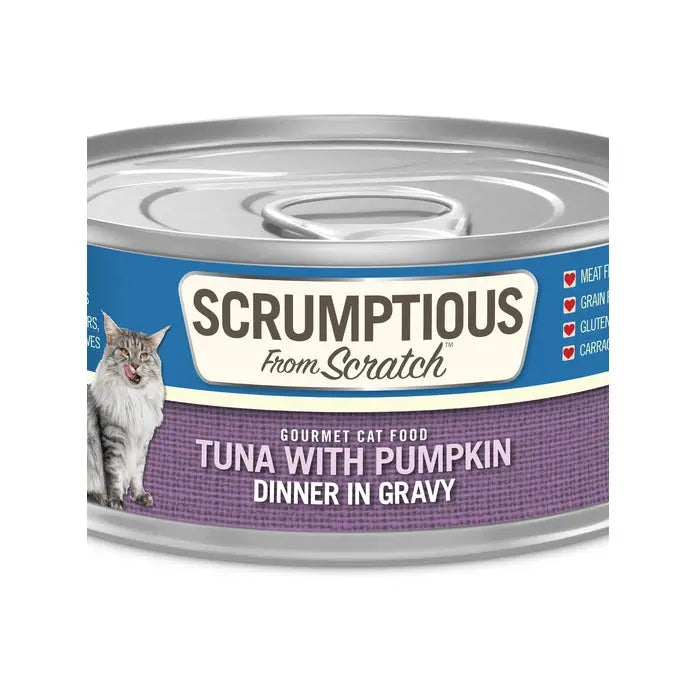 Scrumptious From Scratch Tuna & Pumpkin Dinner in Gravy Pack Wet Cat Food 12/2.8oz Scrumptious From Scratch