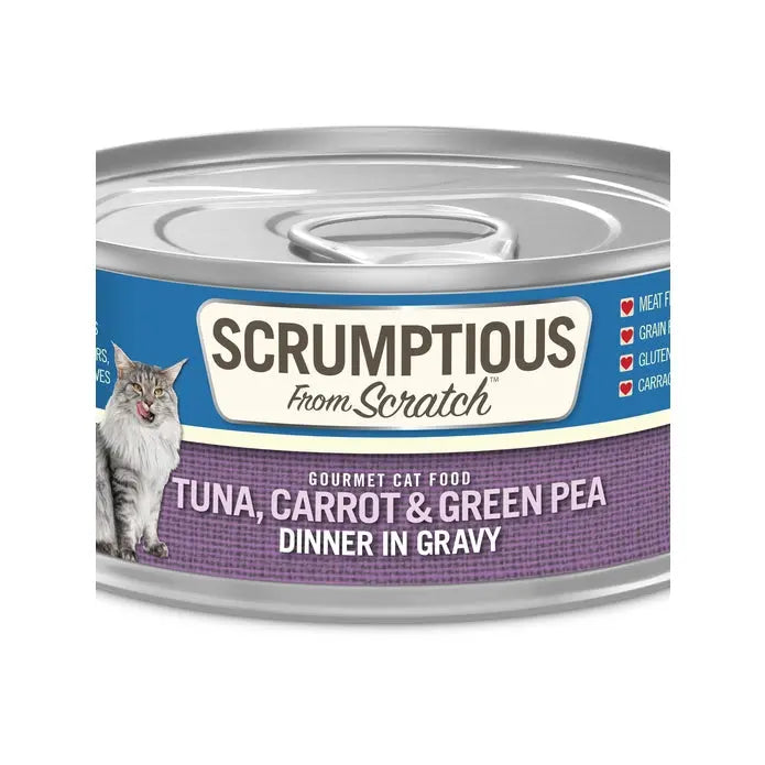 Scrumptious From Scratch Tuna, Carrot & Green Pea Dinner in Gravy Wet Cat Food 12/2.8oz Scrumptious From Scratch
