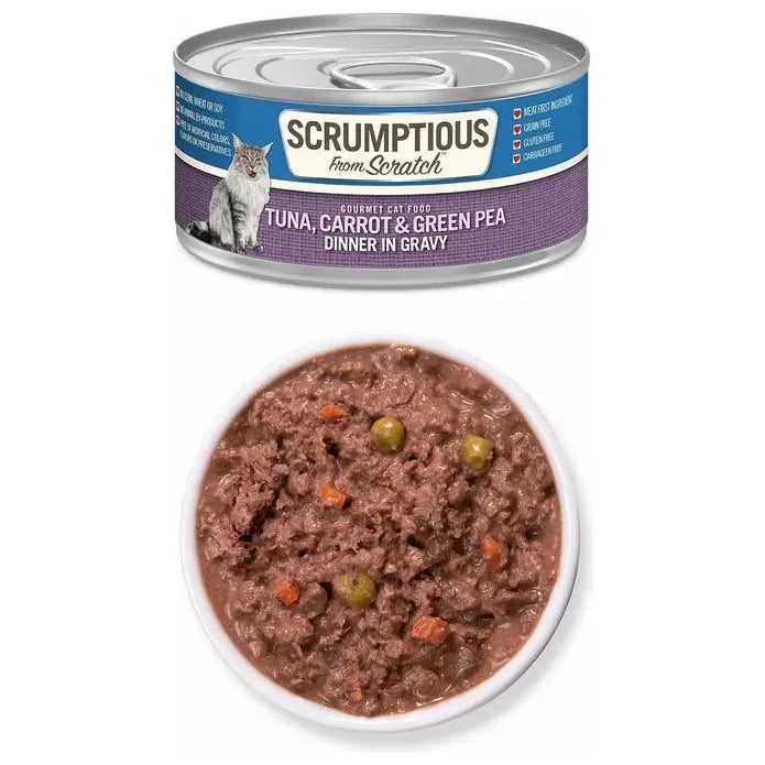 Scrumptious From Scratch Tuna, Carrot & Green Pea Dinner in Gravy Wet Cat Food 12/2.8oz Scrumptious From Scratch