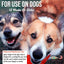 Two dogs, one brown and gray and the other tan and white, stand together outdoors. The image text suggests using Showseason Apricot Chamomile Pet Cologne by Showseason during grooming for dogs 12 weeks or older.