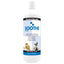 A white bottle labeled Showseason Soothe Rinse Dog Conditioner Itch Relief and Moisturizer, featuring dog images, is designed to relieve itchy skin and promote healthy skin with ingredients like chlorhexidine and benzyl alcohol.