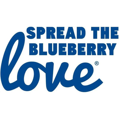 Blue text reads Spread the Blueberry love with love in a large script font and the other words in bold uppercase, spotlighting Showseason South Bark Blueberry Clove Dog Cologne by Showseason, made with non-toxic ingredients.