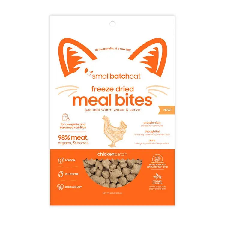 SmallBatch Freeze-Dried Mealbites Chicken Cat Food 10oz Smallbatch