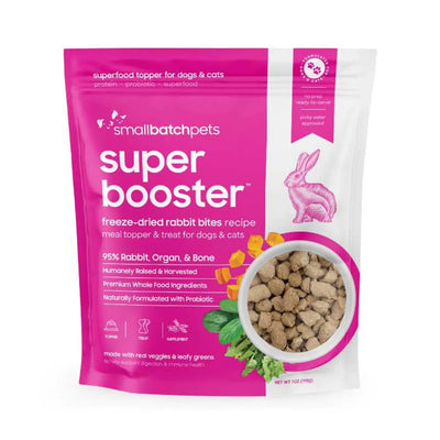 Smallbatch Super Booster Rabbit SmallBites Freeze-Dried Dog & Cat Meal Topper & Treats 7oz Smallbatch