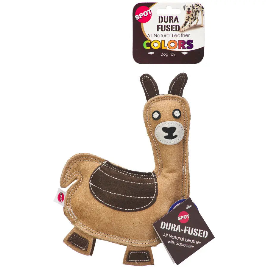 Spot Dura-fuse Leather Llama Dog Toy Assorted, 9 in Spot®