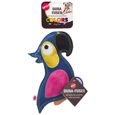 Spot Dura-fuse Leather Parrot Dog Toy Assorted, 8 in Spot®