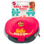 The Spot Grill Time Puzzle Dog Toy by Spot is a red and gray plush toy shaped like a barbecue grill with Bark-B-Que and flame graphics, ideal for interactive playtime. The packaging features the “Grill Time Puzzle” name and a dog in sunglasses.