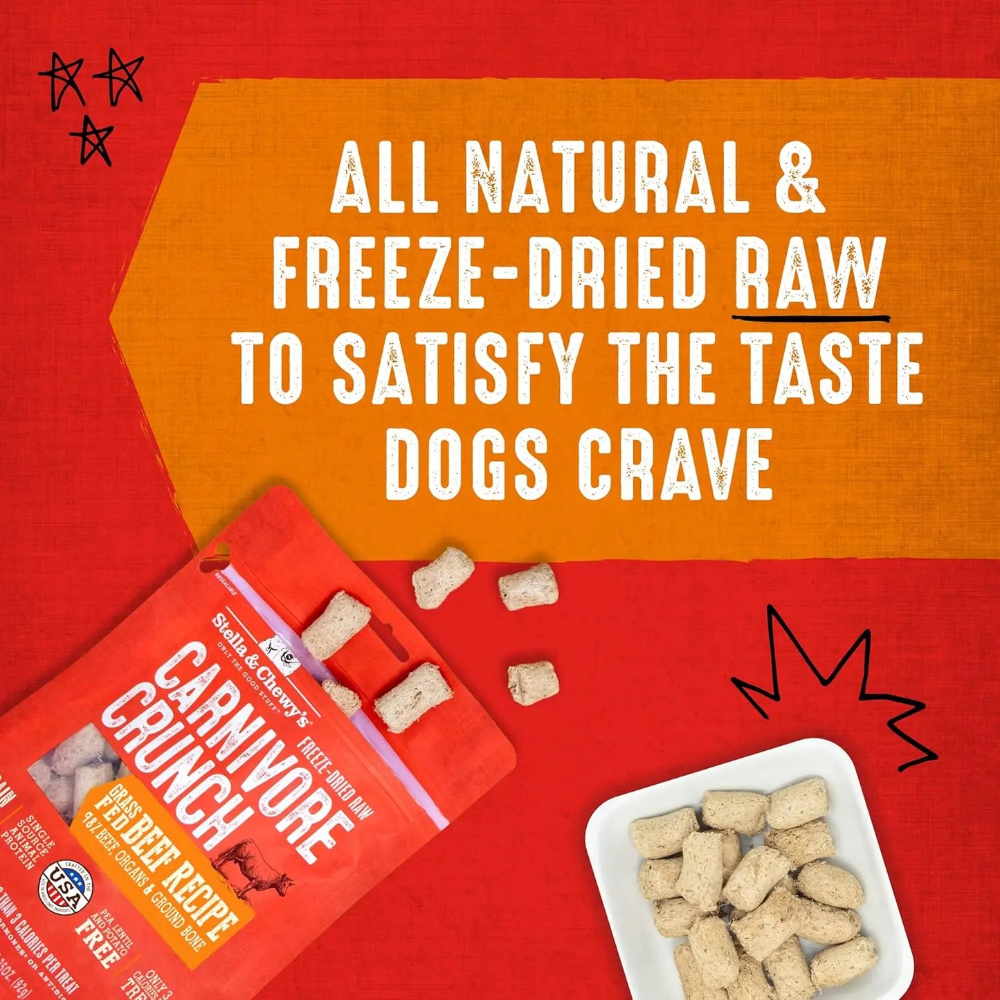 Stella & Chewy's Carnivore Crunch Freeze Dried Dog Treats 3.25 oz Stella & Chewy's