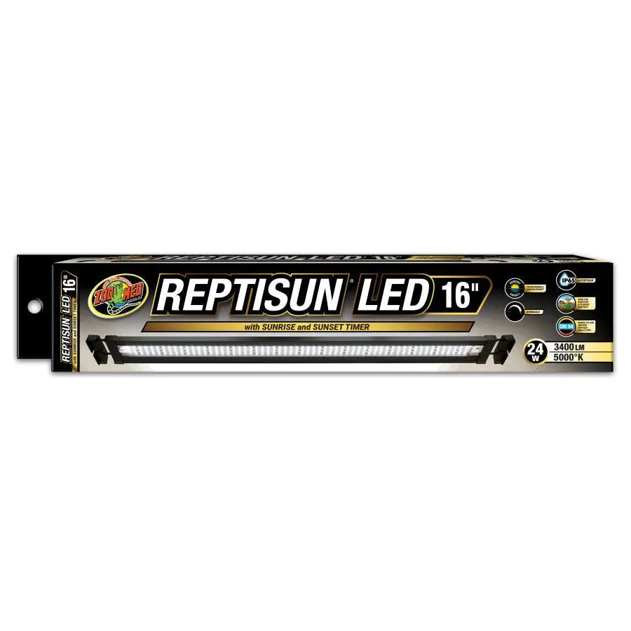 Zoo Med Reptisun LED w/Sunrise & Sunset Timer Terrarium Hood Zoo Med Laboratories