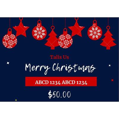 Talis-us Merry Christmas Gift Card Talis Us