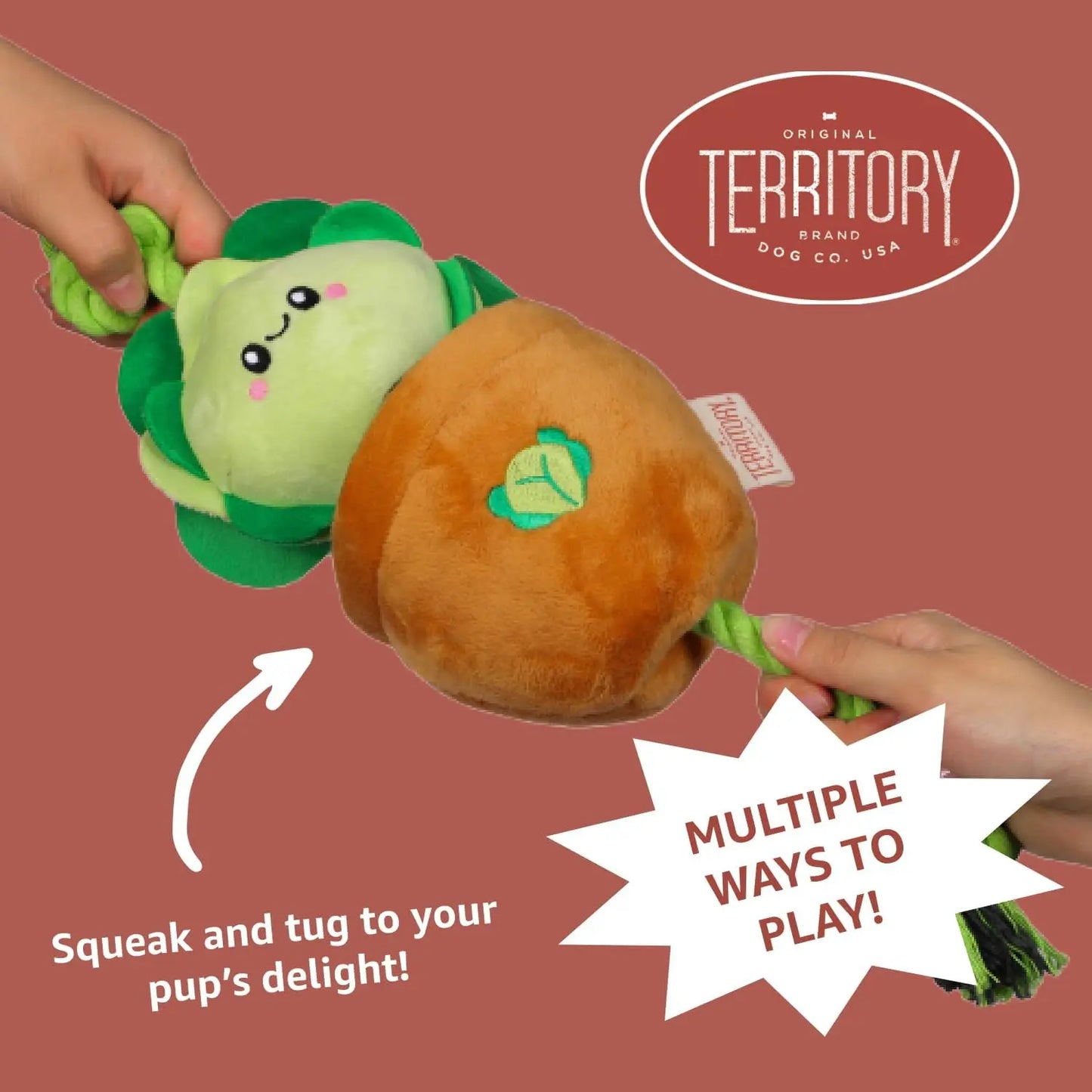 Territory Interactive Play Plush Treat-and-Tug Reward Toy for Dogs Territory