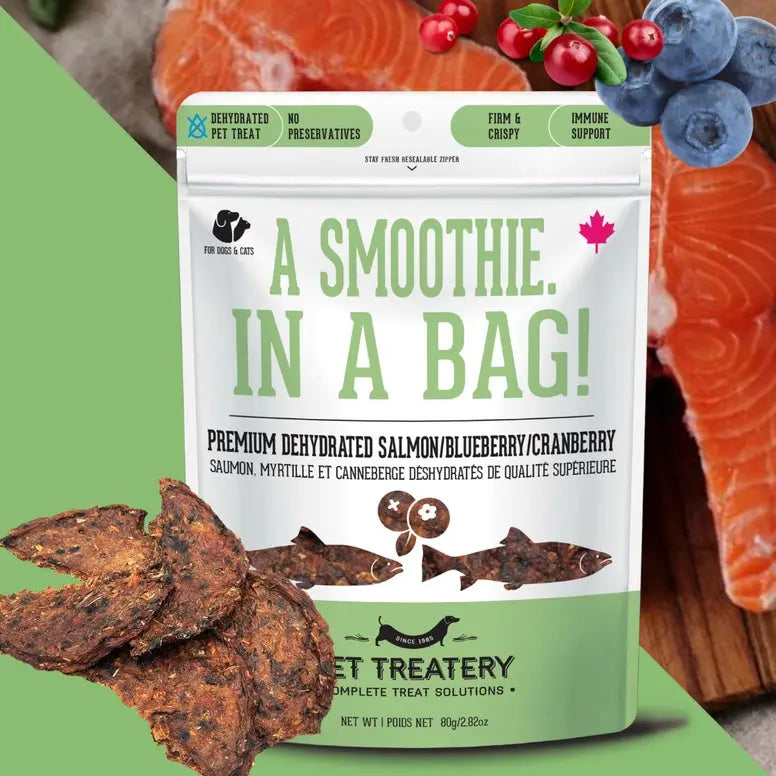 The Granville Island Salmon, Cranberry & Blueberry Dehydrated Pet Treat 2.82 oz Granville