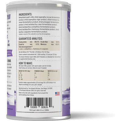 The Honest Kitchen Daily Boosters Instant Goat's Milk with Probiotics for Dogs The Honest Kitchen
