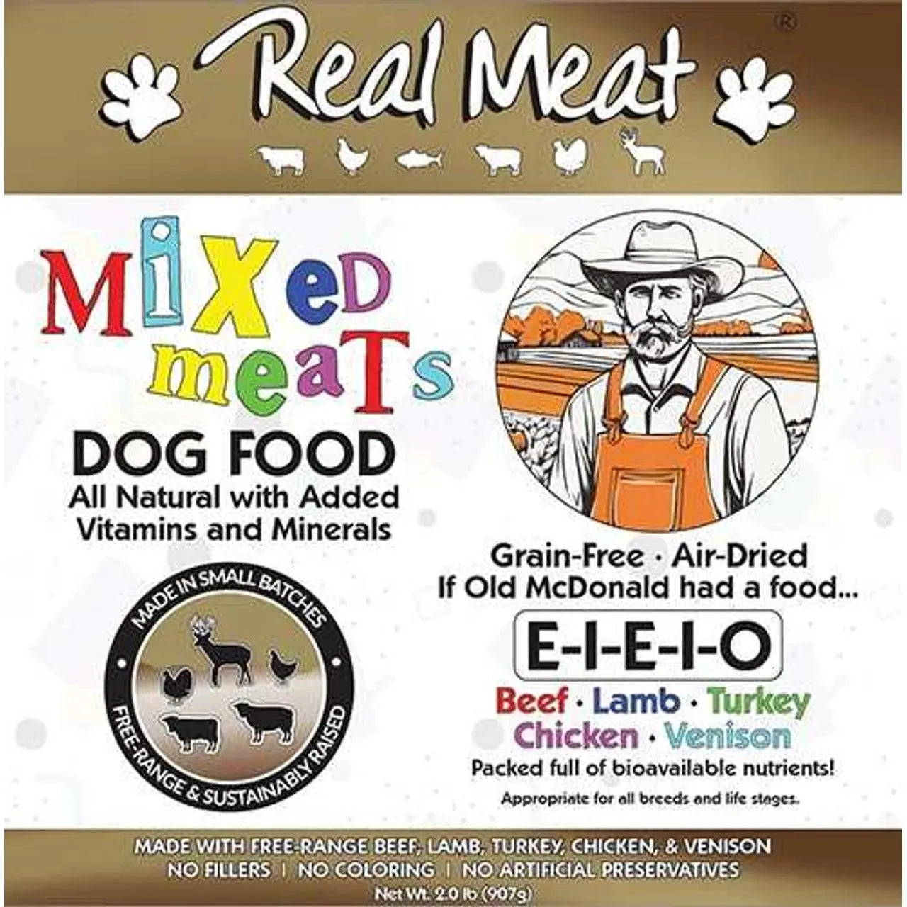 The Real Meat Air-Dried Mixed Meat Eeieeio  Dog & Cat Food 2lb Real Meat®