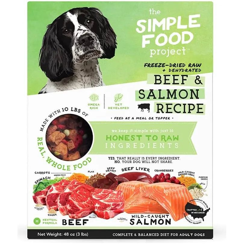 The Simple Food Project Beef & Salmon Recipe Freeze Dried Raw Food for Dogs The Simple Food Project