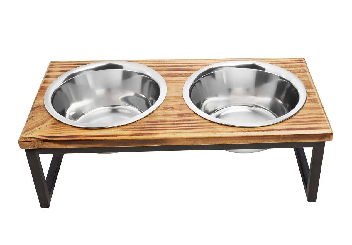 ThoozyPet Contempory Wooden Double Diner Dog Bowl ThoozyPet