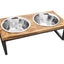 ThoozyPet Contempory Wooden Double Diner Dog Bowl ThoozyPet