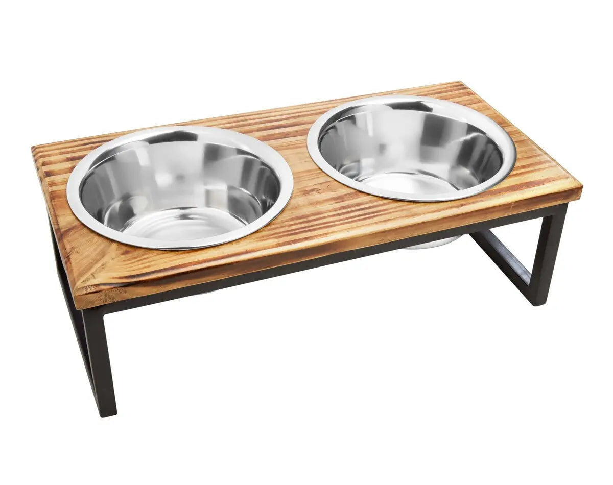 ThoozyPet Contempory Wooden Double Diner Dog Bowl ThoozyPet