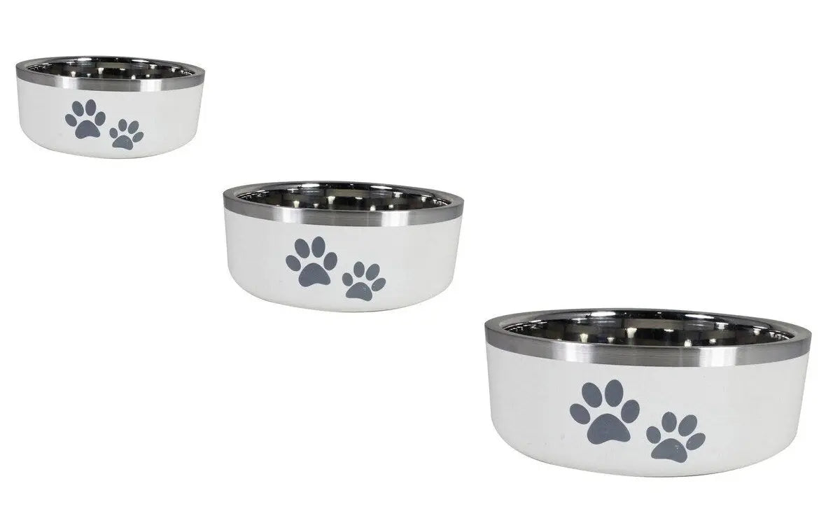 ThoozyPet Double Wall Dog & Cat Bowl with Paws ThoozyPet