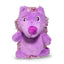 The ThoozyPet Hedgehog Plush Dog Toy 13 features bright purple fur, a round nose, black and white eyes, and soft textured spikes—perfect as a squeaker toy for playful pups.