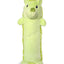 The ThoozyPet Hedgehog Plush Dog Toy 13 by ThoozyPet features a light green color, rounded head, smiling face, small ears, arms and feet, a long rectangular crinkle body with fuzzy edges, and stands upright.