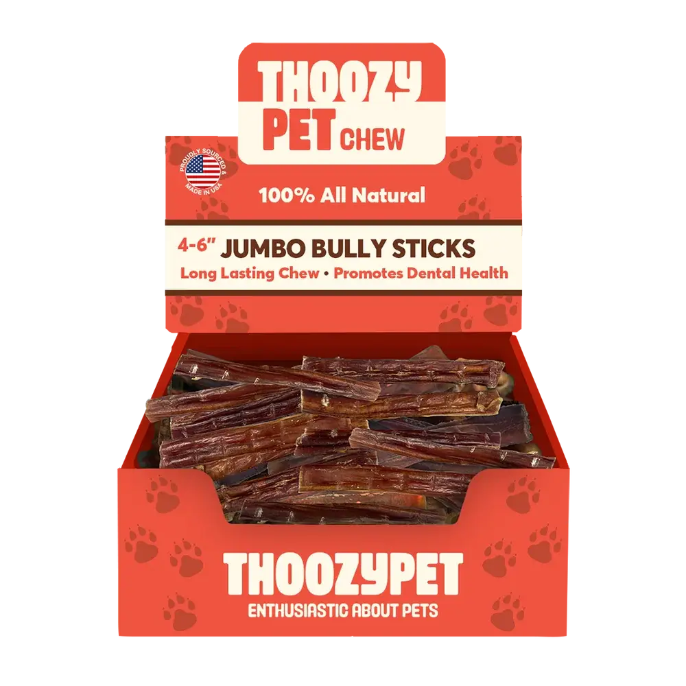ThoozyPet USA-Sourced Jumbo Beef Bully Stick Dog Chews ThoozyPet