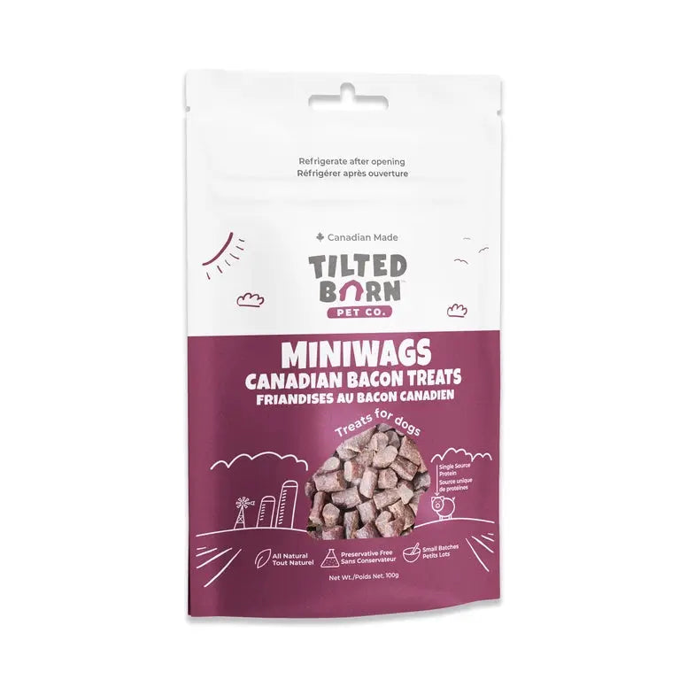 Tilted Barn Pet Canadian Bacon Recipe Miniwags Dog Treats 3.53oz Tilted Barn Pet