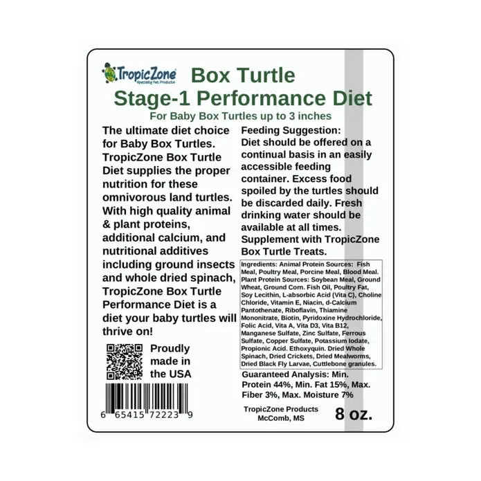 TropicZone Box Turtle Diet Stage-1 Baby Formula Talis Us