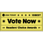 Yellow banner with black text: VOTE NOW for Talis-us as the Best Pet Store by USA TODAY 2025—Readers’ Choice Awards. Features Talis Us, starburst graphics, and a border.