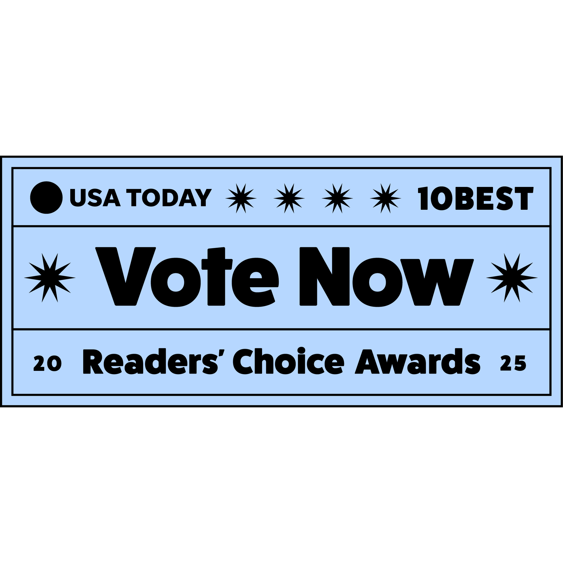 A blue graphic with stars reads: VOTE NOW for Talis-us as the Best Pet Store by USA TODAY 2025, featuring Talis Us as a nominee in the USA TODAY 2025 Readers Choice Awards.