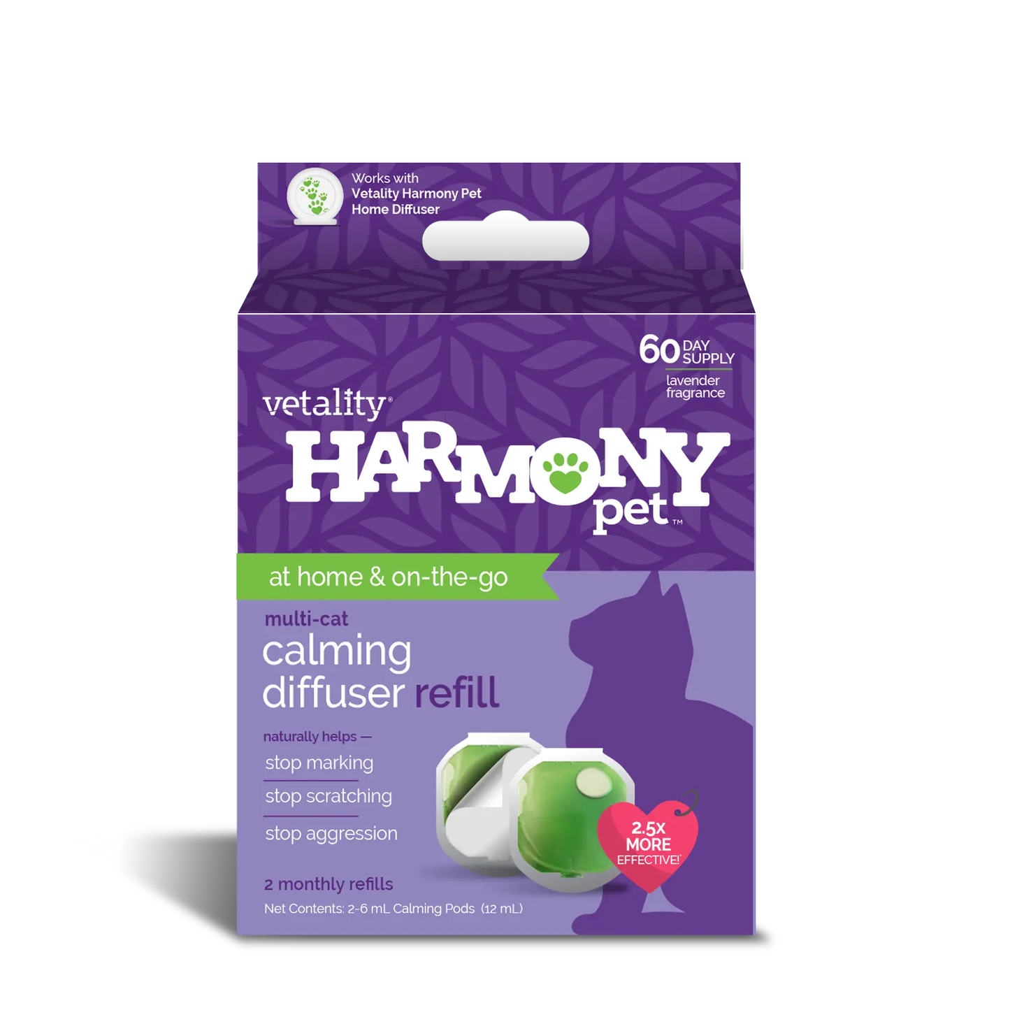 Vetality Harmony Pet Calming Home Diffuser Refills for Cats 2ct Vetality