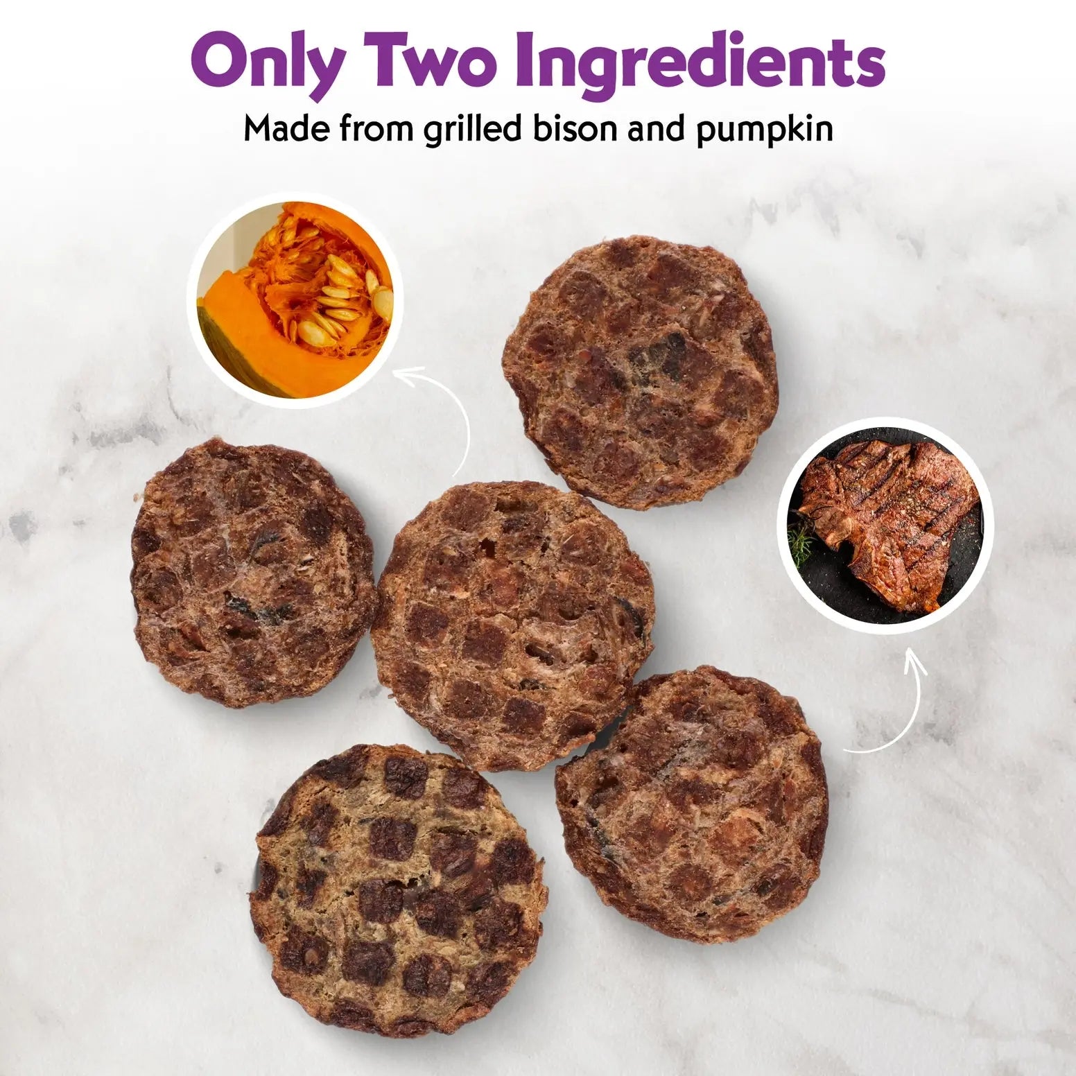 Vitafur Barkin Burger Grilled Bison & Pumpkin Dog Treat 4 oz Vitafur