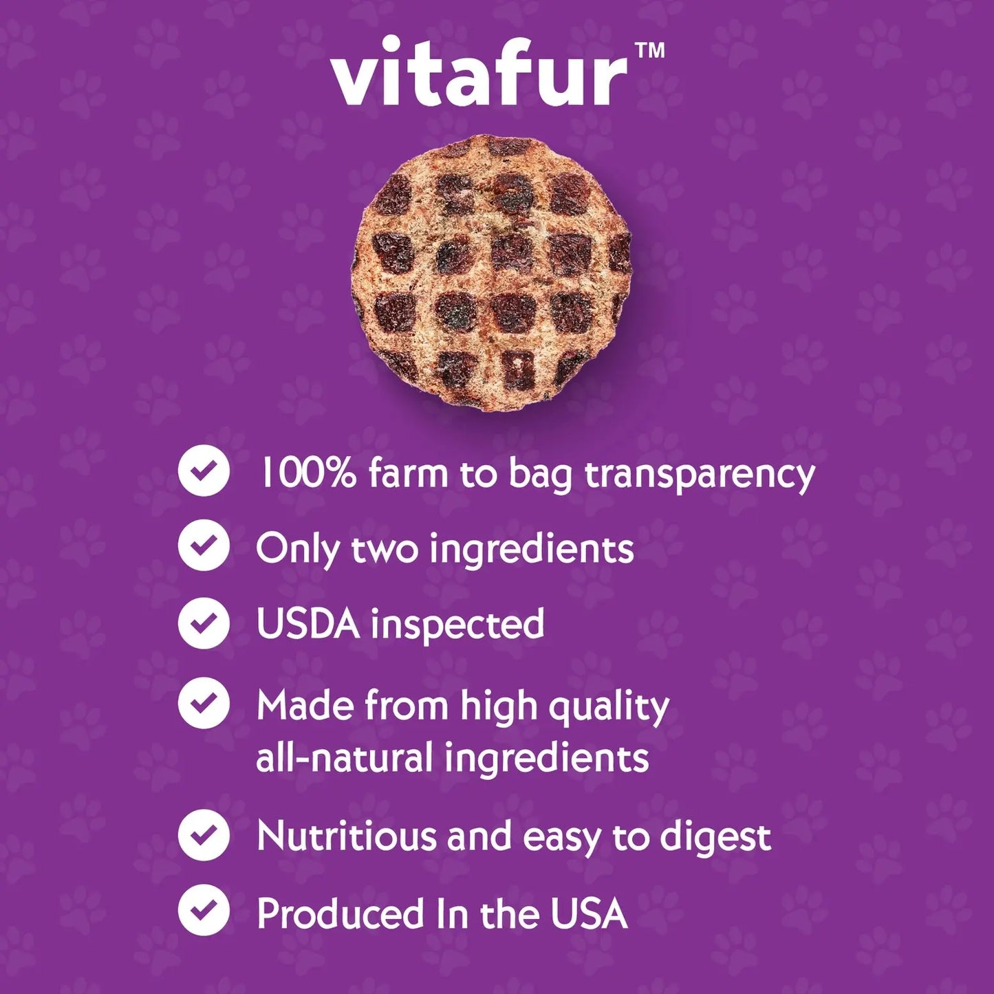 Vitafur Barkin Burger Grilled Bison & Pumpkin Dog Treat 4 oz Vitafur